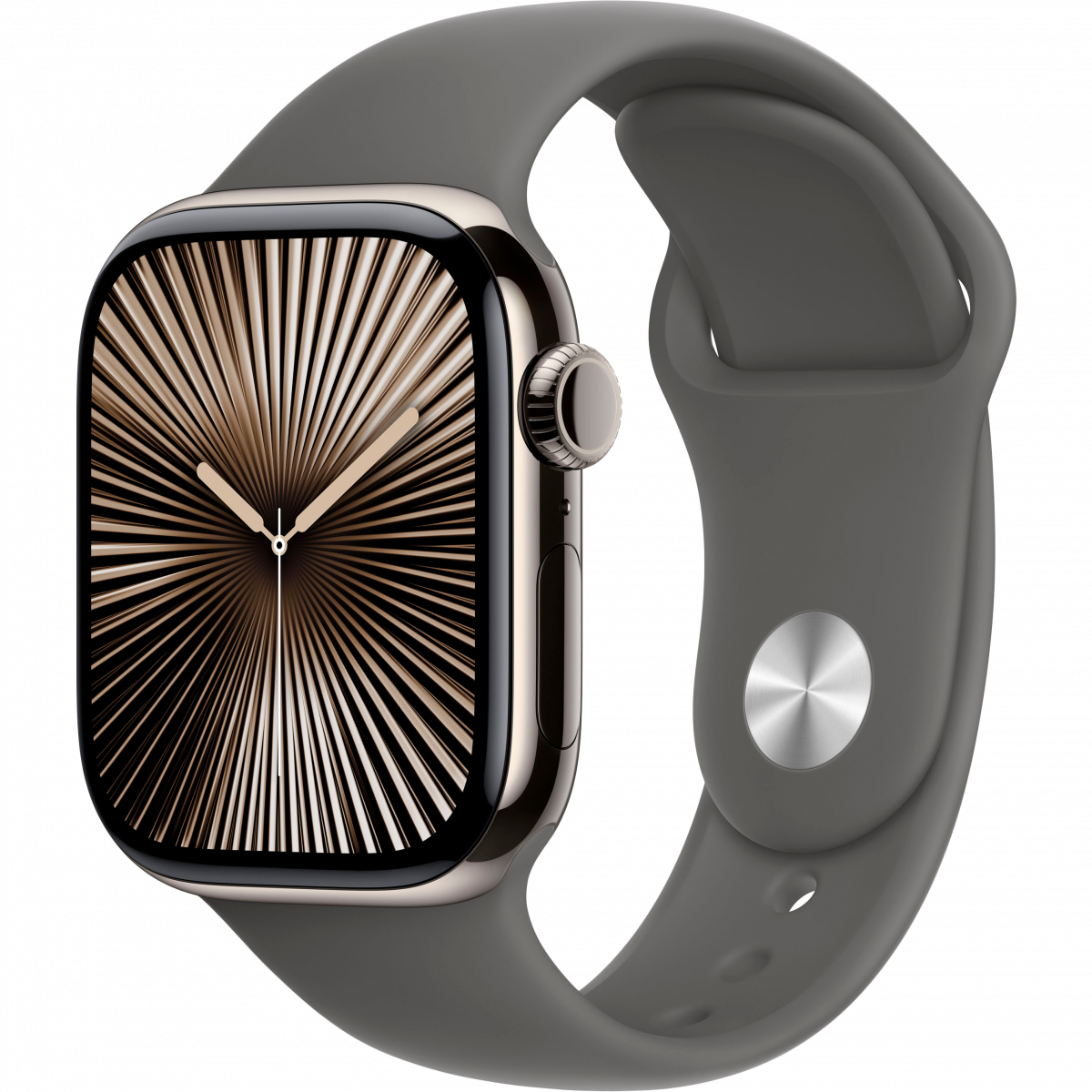 Apple Watch Series 10 GPS + Cellular 42mm Natural Titanium Case with Stone Grey Sport Band - M/L,Model A3001