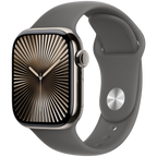 Apple Watch Series 10 GPS + Cellular 42mm Natural Titanium Case with Stone Grey Sport Band - M/L,Model A3001