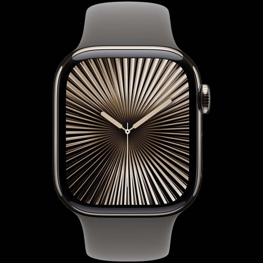 Apple Watch Series 10 GPS + Cellular 42mm Natural Titanium Case with Stone Grey Sport Band - M/L,Model A3001