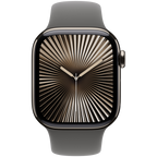 Apple Watch Series 10 GPS + Cellular 42mm Natural Titanium Case with Stone Grey Sport Band - M/L,Model A3001