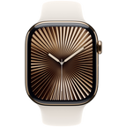 Apple Watch Series 10 GPS + Cellular 42mm Gold Titanium Case with Starlight Sport Band - M/L,Model A3001