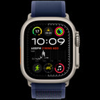 Apple Watch Ultra 2 GPS + Cellular 49mm Natural Titanium Case with Blue Trail Loop - S/M,Model A2986