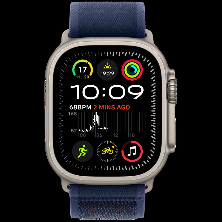 Apple Watch Ultra 2 GPS + Cellular 49mm Natural Titanium Case with Blue Trail Loop - S/M,Model A2986