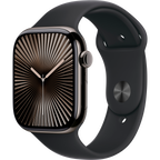 Apple Watch Series 10 GPS + Cellular 46mm Slate Titanium Case with Black Sport Band - M/L,Model A3003