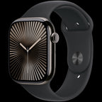 Apple Watch Series 10 GPS + Cellular 46mm Slate Titanium Case with Black Sport Band - M/L,Model A3003