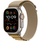 Apple Watch Ultra 2 GPS + Cellular 49mm Natural Titanium Case with Tan Alpine Loop - Large,Model A2986