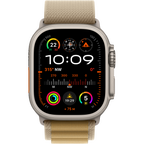 Apple Watch Ultra 2 GPS + Cellular 49mm Natural Titanium Case with Tan Alpine Loop - Medium,Model A2986