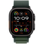 Apple Watch Ultra 2 GPS + Cellular 49mm Black Titanium Case with Dark Green Alpine Loop - Medium,Model A2986