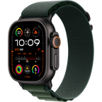 Apple Watch Ultra 2 GPS + Cellular 49mm Black Titanium Case with Dark Green Alpine Loop - Medium,Model A2986