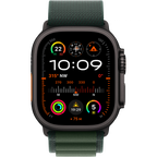 Apple Watch Ultra 2 GPS + Cellular 49mm Black Titanium Case with Dark Green Alpine Loop - Large,Model A2986