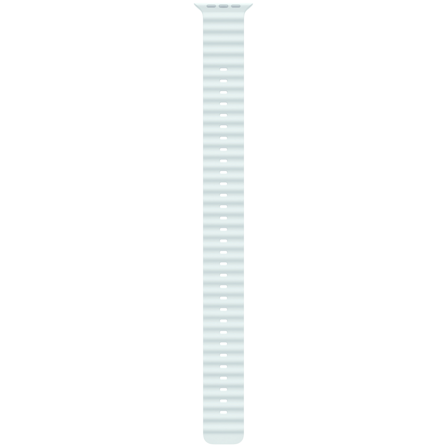 49mm Ice Blue Ocean Band Extension - Natural Titanium Finish