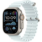 49mm Ice Blue Ocean Band Extension - Natural Titanium Finish
