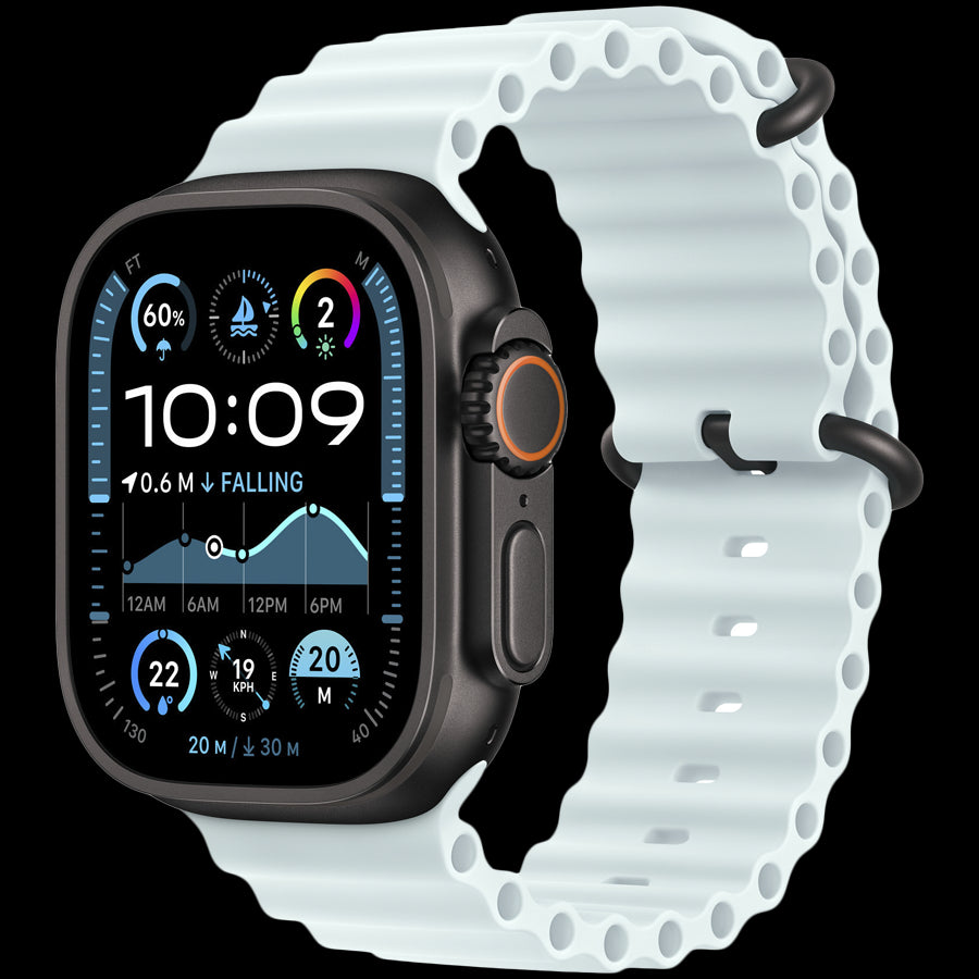 49mm Ice Blue Ocean Band Extension - Black Titanium Finish