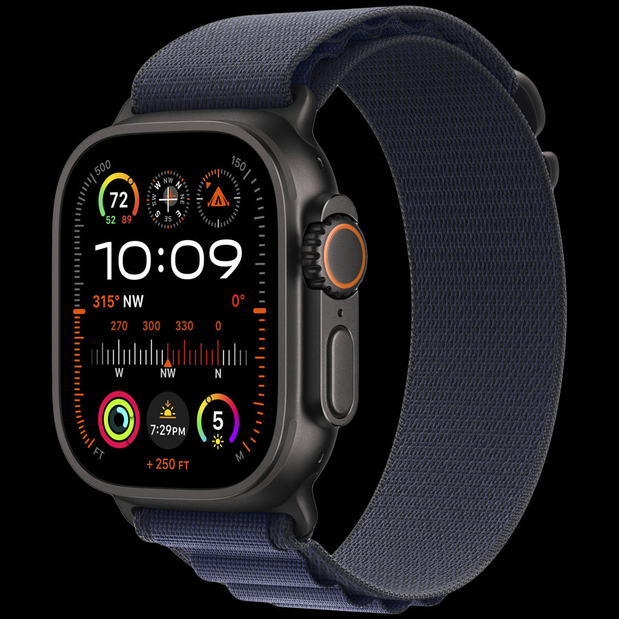 49mm Navy Alpine Loop - Medium - Black Titanium Finish