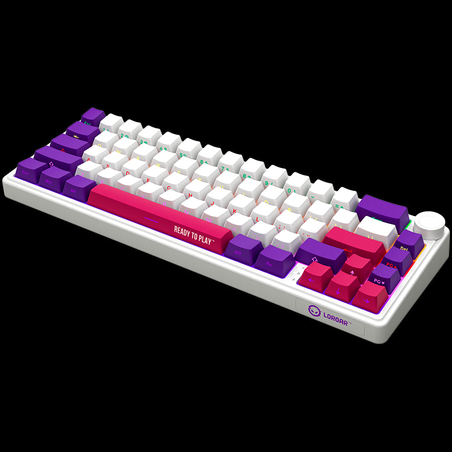 LORGAR KBP70MW, Wireless 65% Mechanical Gaming Keyboard Pro, White, EN layout