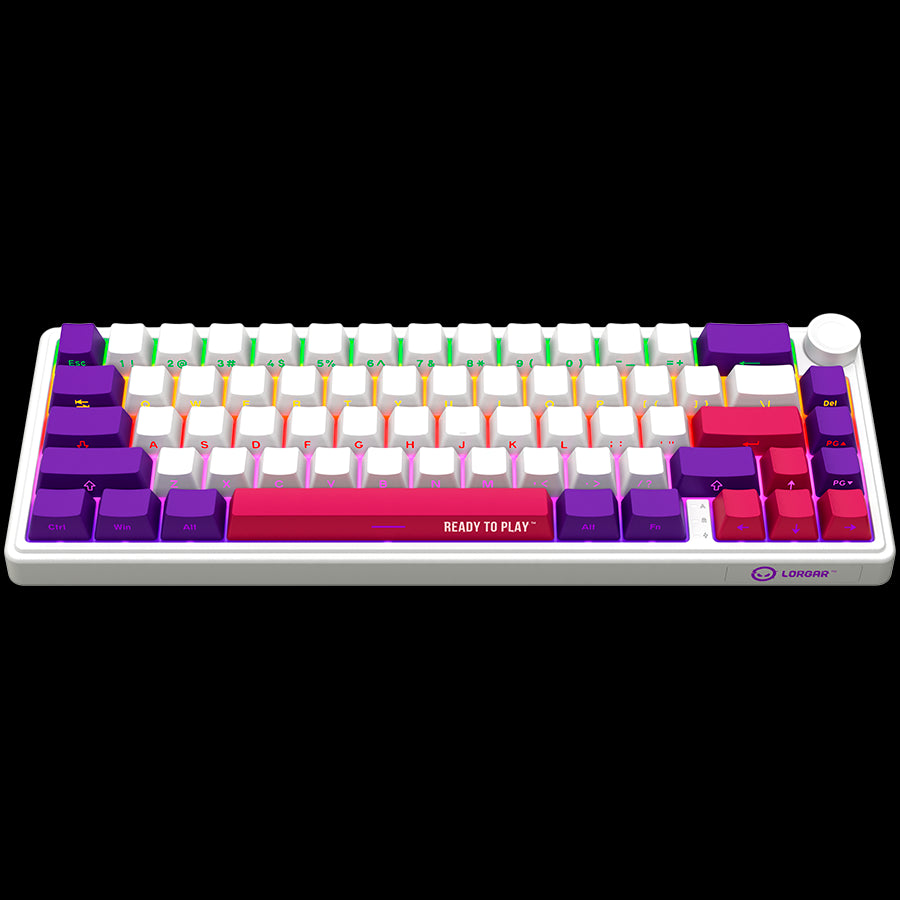 LORGAR KBP70MW, Wireless 65% Mechanical Gaming Keyboard Pro, White, EN layout