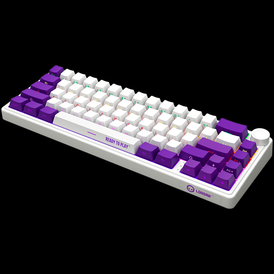 LORGAR KBP70MW, Wireless 65% Mechanical Gaming Keyboard Pro, White, EN layout