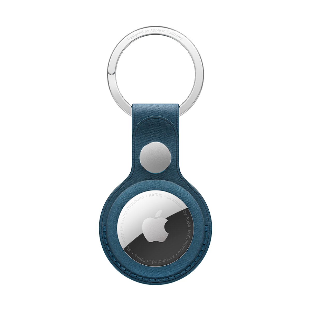 AirTag FineWoven Key Ring - Pacific Blue