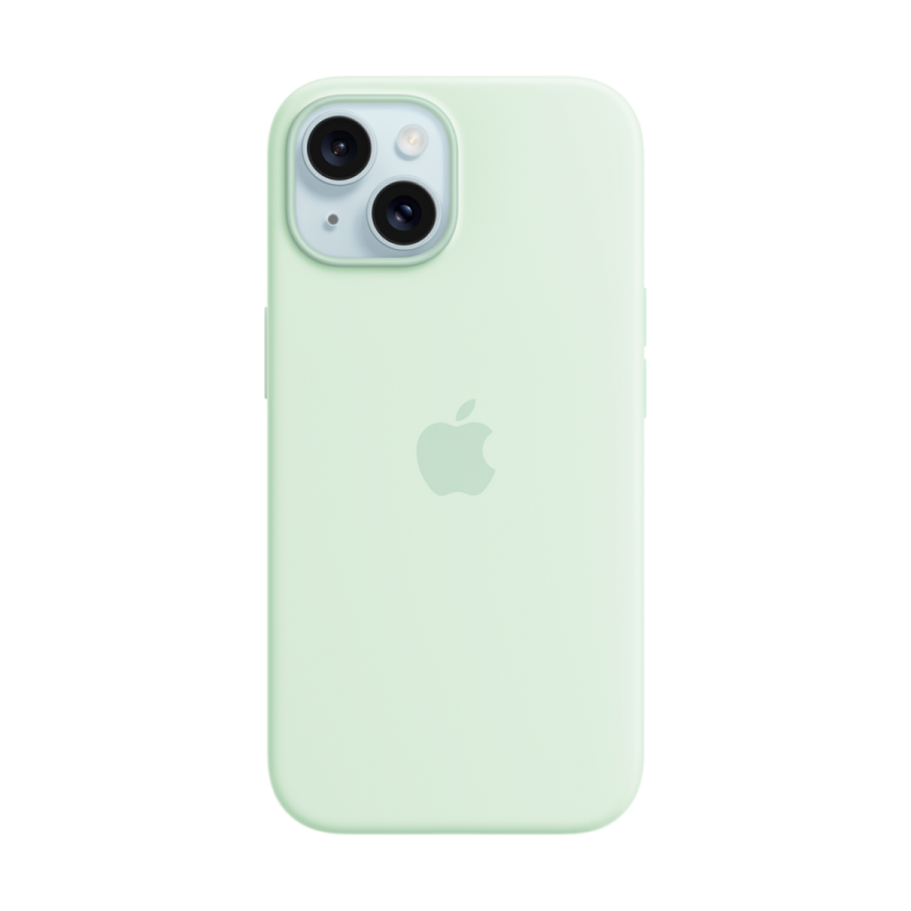 iPhone 15 Silicone Case with MagSafe - Soft Mint,Model A3123