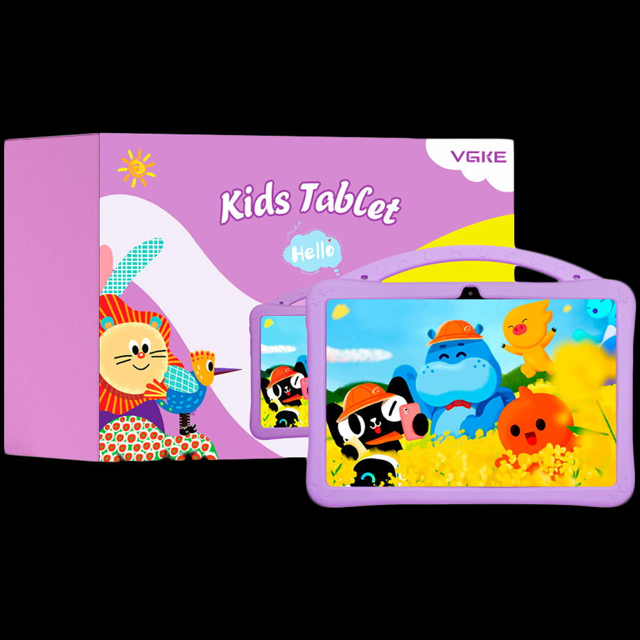 VGKE 10.1" HF IPS Kids Tablet - Mediatek MT6737 CPU, 2GB RAM, 32GB Storage, 3G + Wifi, Bluetooth 4.0, Android, Type C - PURPLE