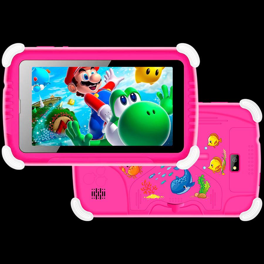 VGKE 7" IPS Kids Tablet - Mediatek MT6735 CPU, 1GB RAM, 16GB Storage, 3G + Wifi, Bluetooth 4.0, Android - Pink