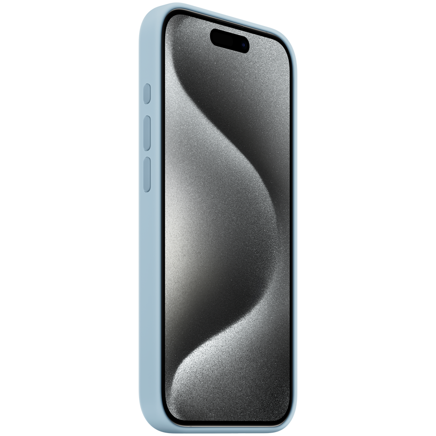 iPhone 15 Pro Silicone Case with MagSafe - Light Blue,Model A3125