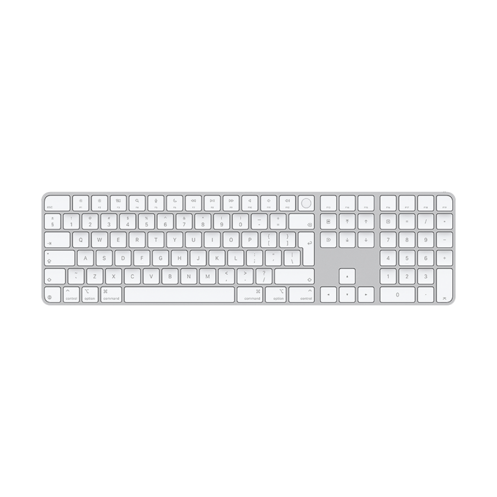 Magic Keyboard with Touch ID and Numeric Keypad for Mac models with Apple silicon - International English - White Keys,Model A3119
