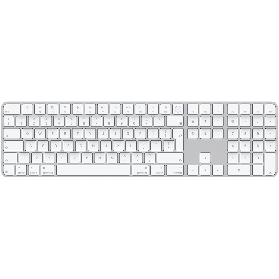 Magic Keyboard with Touch ID and Numeric Keypad for Mac models with Apple silicon - International English - White Keys,Model A3119