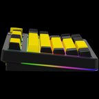 LORGAR KBP70TKLW, Wireless TKL Mechanical Gaming Keyboard Pro, Black/yellow, EN layout
