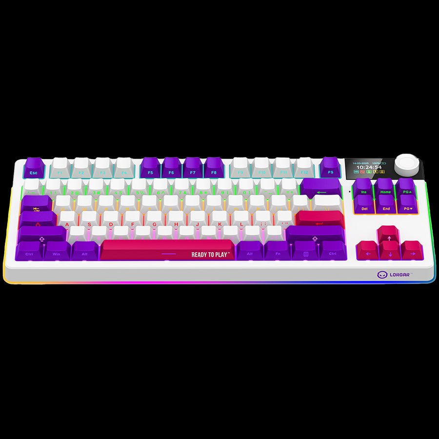 LORGAR KBP70TKLW, Wireless TKL Mechanical Gaming Keyboard Pro, White, EN layout