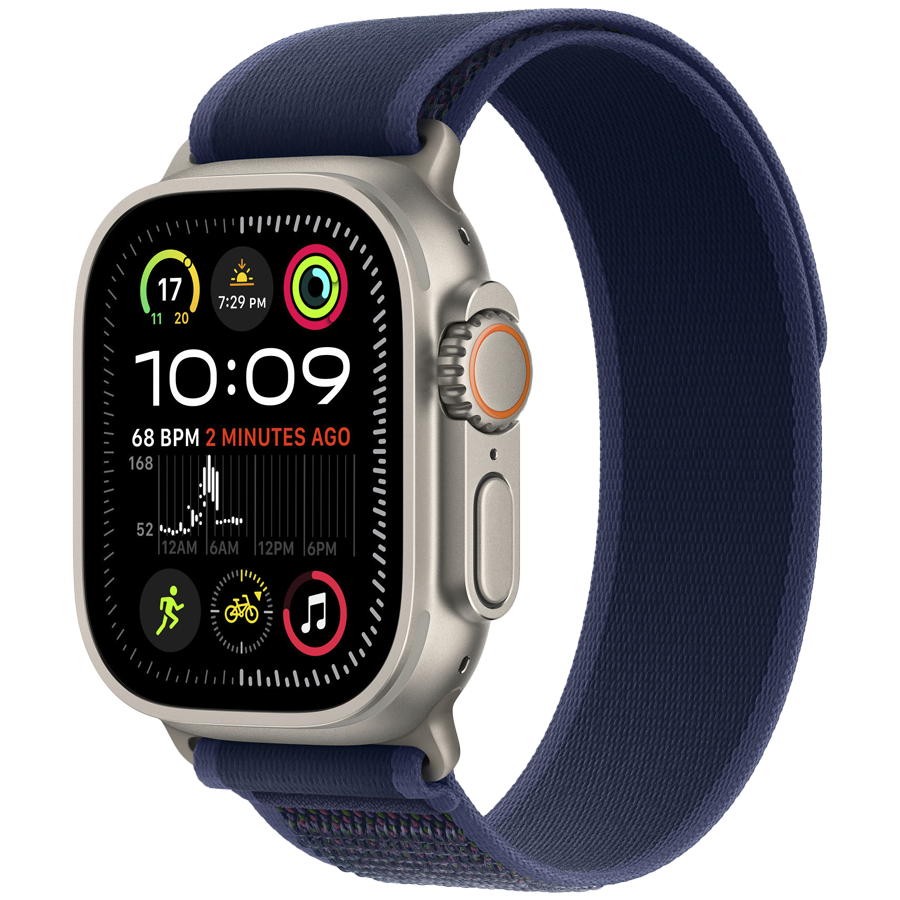 49mm Blue Trail Loop - S/M - Natural Titanium Finish