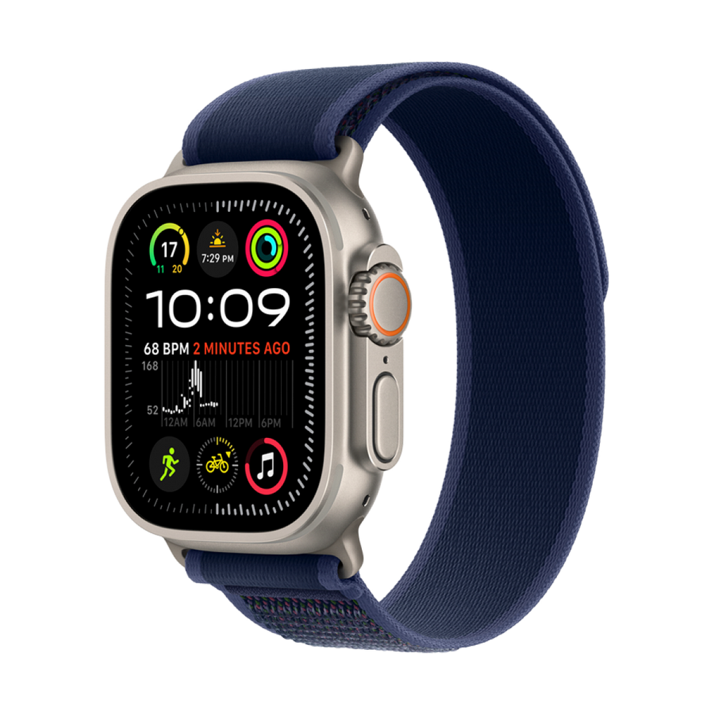 49mm Blue Trail Loop - S/M - Natural Titanium Finish