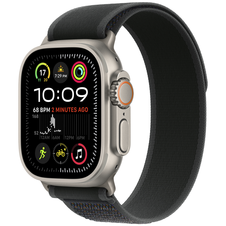 49mm Black Trail Loop - S/M - Natural Titanium Finish