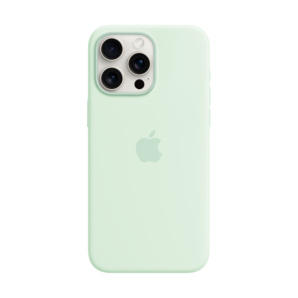 iPhone 15 Pro Max Silicone Case with MagSafe - Soft Mint,Model A3126