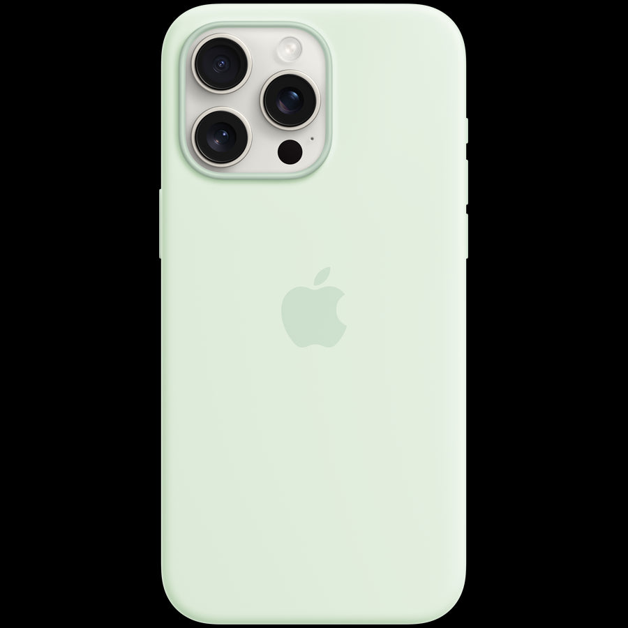 iPhone 15 Pro Max Silicone Case with MagSafe - Soft Mint,Model A3126