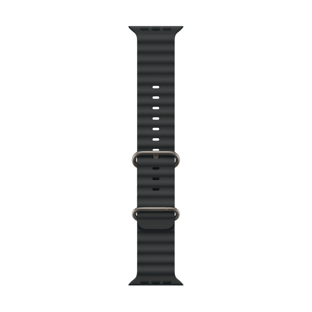 49mm Black Ocean Band - Natural Titanium Finish