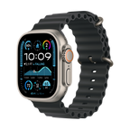 49mm Black Ocean Band - Natural Titanium Finish