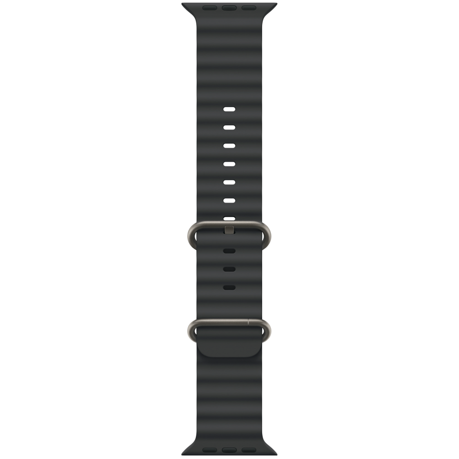 49mm Black Ocean Band - Natural Titanium Finish