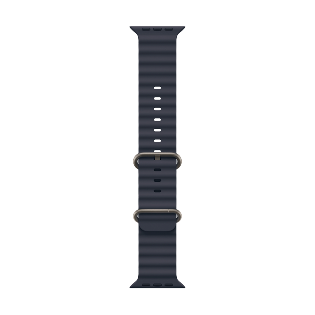 49mm Navy Ocean Band - Natural Titanium Finish