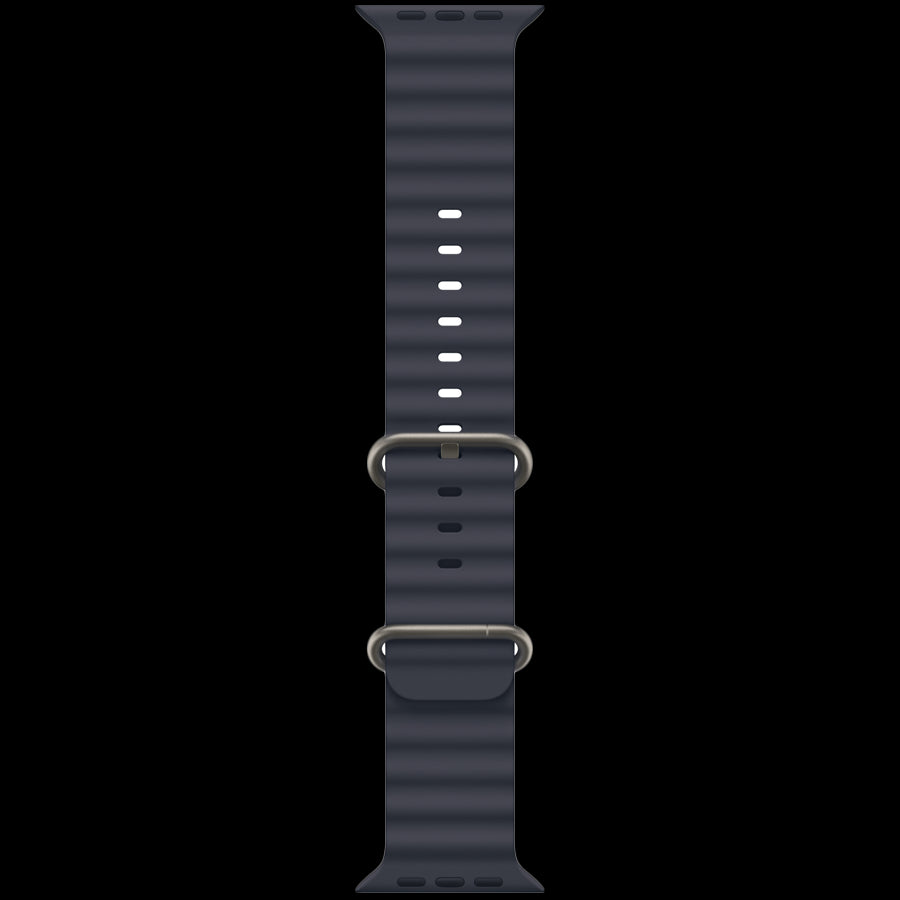 49mm Navy Ocean Band - Natural Titanium Finish