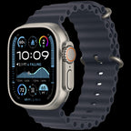 49mm Navy Ocean Band - Natural Titanium Finish