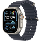 49mm Navy Ocean Band - Natural Titanium Finish