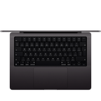MacBook Pro 14-inch, Space Black, Model A3112, M4 with 10C CPU, 10C GPU, 32GB unified memory, 70W USB-C Power Adapter, 2TB SSD storage, 3x TB4, HDMI, SDXC, MagSafe 3, Touch ID, Standard display finish, Force Touch Trackpad, Keyboard US English