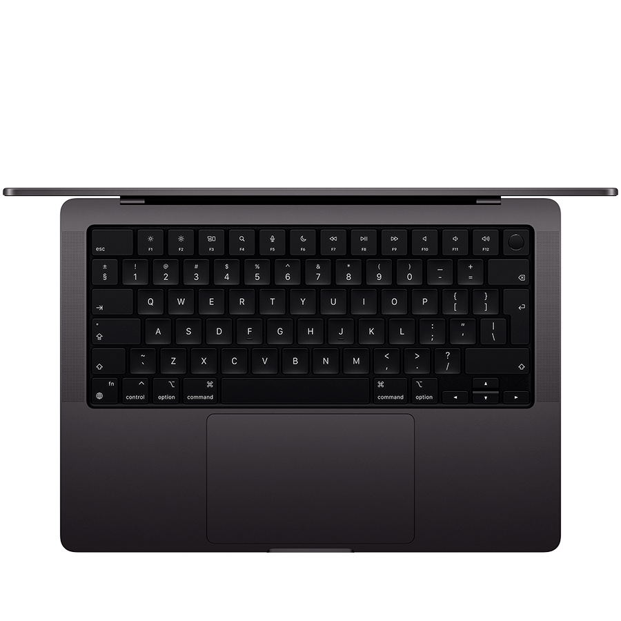 MacBook Pro 14-inch, Space Black, Model A3112, M4 with 10C CPU, 10C GPU, 32GB unified memory, 70W USB-C Power Adapter, 512GB SSD storage, 3x TB4, HDMI, SDXC, MagSafe 3, Touch ID, Standard display finish, Force Touch Trackpad, Keyboard US English