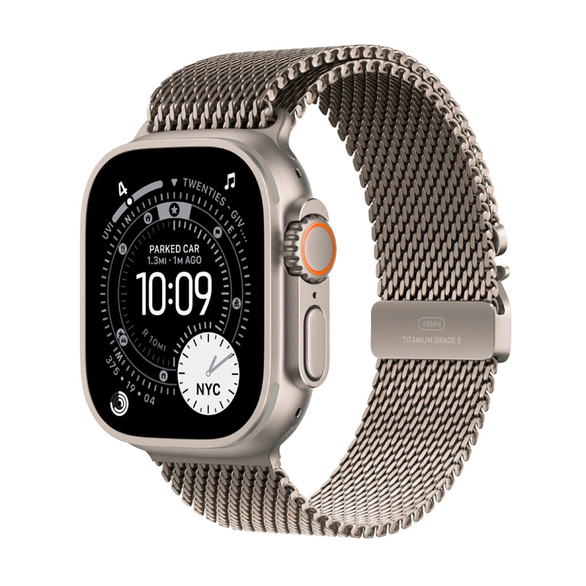 Apple Watch Ultra 3 GPS + Cellular 49mm Natural Titanium Case with Natural Titanium Milanese Loop - Small,Model A3281