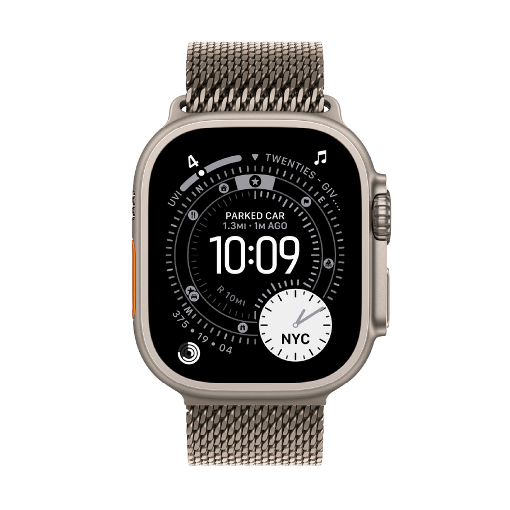 Apple Watch Ultra 3 GPS + Cellular 49mm Natural Titanium Case with Natural Titanium Milanese Loop - Small,Model A3281