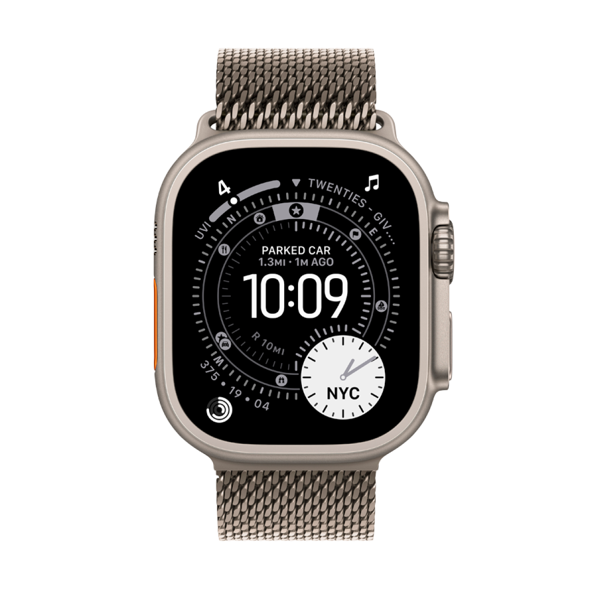 Apple Watch Ultra 3 GPS + Cellular 49mm Natural Titanium Case with Natural Titanium Milanese Loop - Large,Model A3281