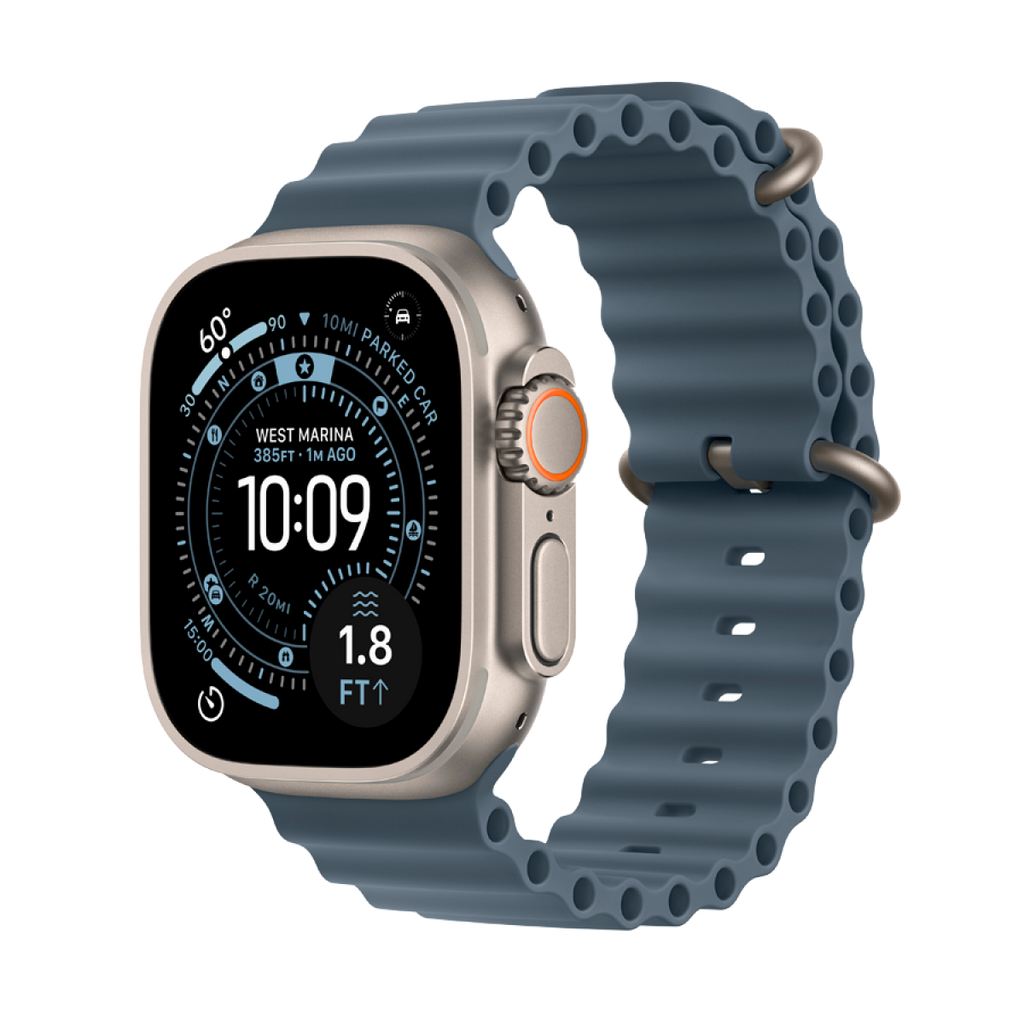 Apple Watch Ultra 3 GPS + Cellular 49mm Natural Titanium Case with Anchor Blue Ocean Band,Model A3281