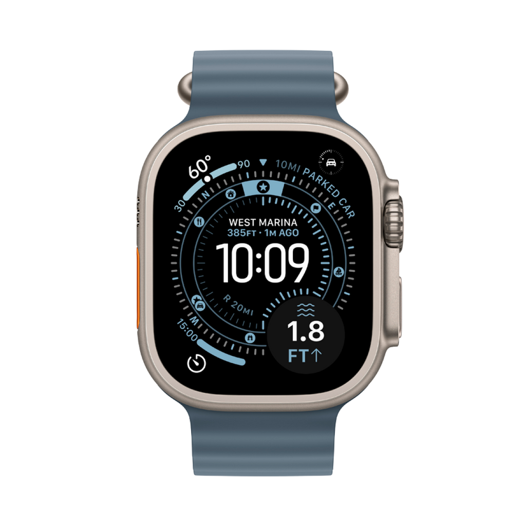 Apple Watch Ultra 3 GPS + Cellular 49mm Natural Titanium Case with Anchor Blue Ocean Band,Model A3281