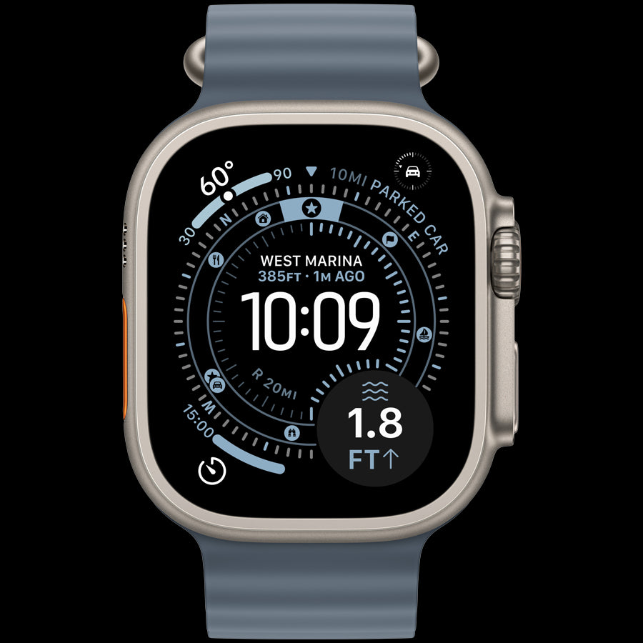 Apple Watch Ultra 3 GPS + Cellular 49mm Natural Titanium Case with Anchor Blue Ocean Band,Model A3281